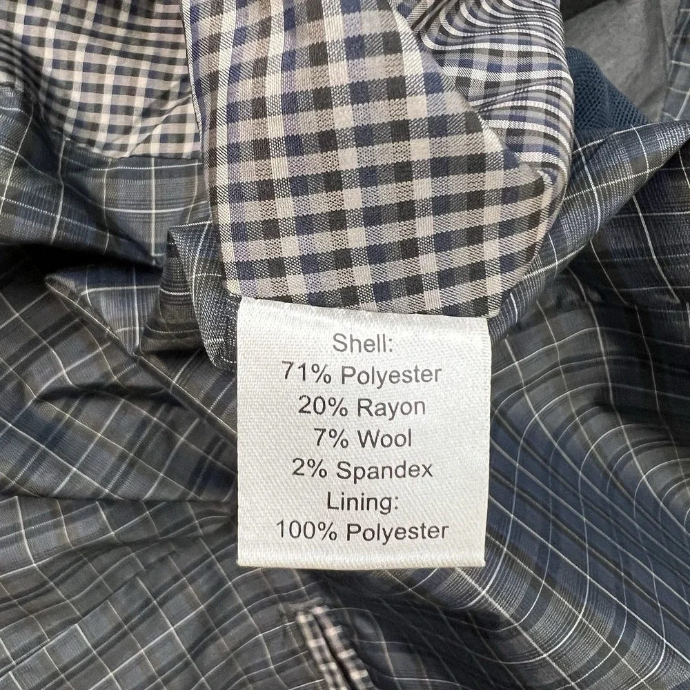 Joseph Abboud Blazer Mens Sz Large (44R) Polyester Blend Stretch Navy Flannel